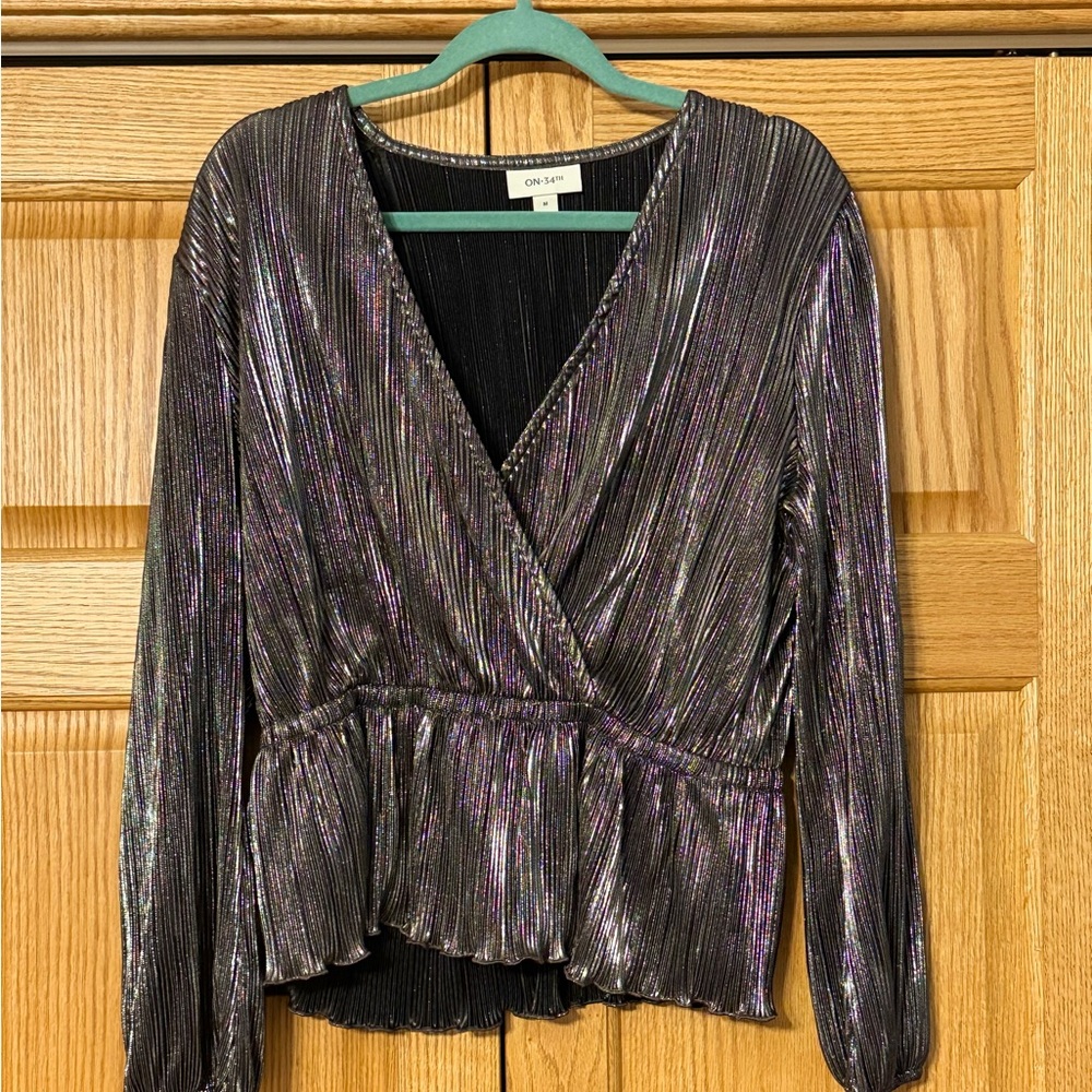 One Day Shimmering Black Blouse